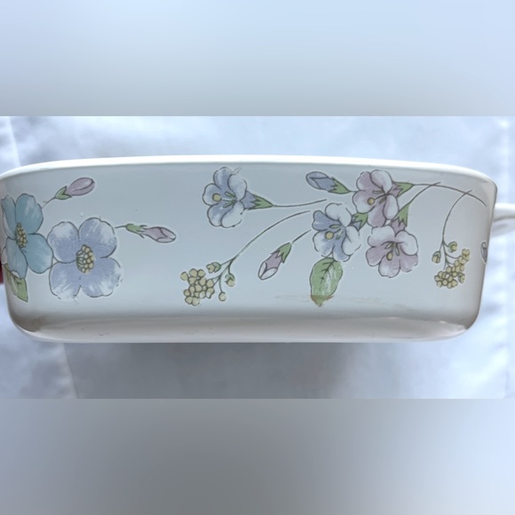 Corningware Pastel Bouquet 1 Liter Square Baking Casserole Serving Dish 1980s - Picture 3 of 13